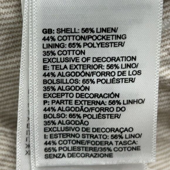 The North Face Shorts Women 6 Beige Linen Cotton Blend Striped 4" inseam Lowrise - Picture 7 of 12